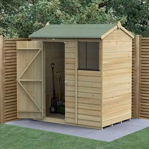 Forest Garden Classic Wooden Gable Shed in Brown or Green, W: 182.88 cm, D: 121.92 cm, H: 212.1 cm – 2
