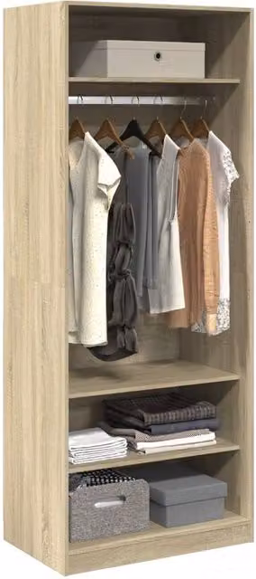 Berkfield Home Sonoma Oak Wardrobe in Light Oak, W/D/H: 80 x 50 x 200 cm – 1