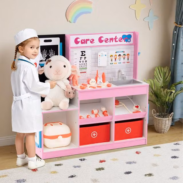 Costway Doctor Care Play Set in Pink