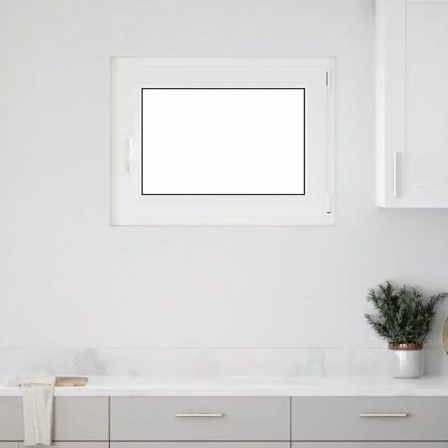 Berkfield Home RISOR White Plastic Basement Tilt and Turn Window, W: 80 cm, H: 70 cm, DIN Right