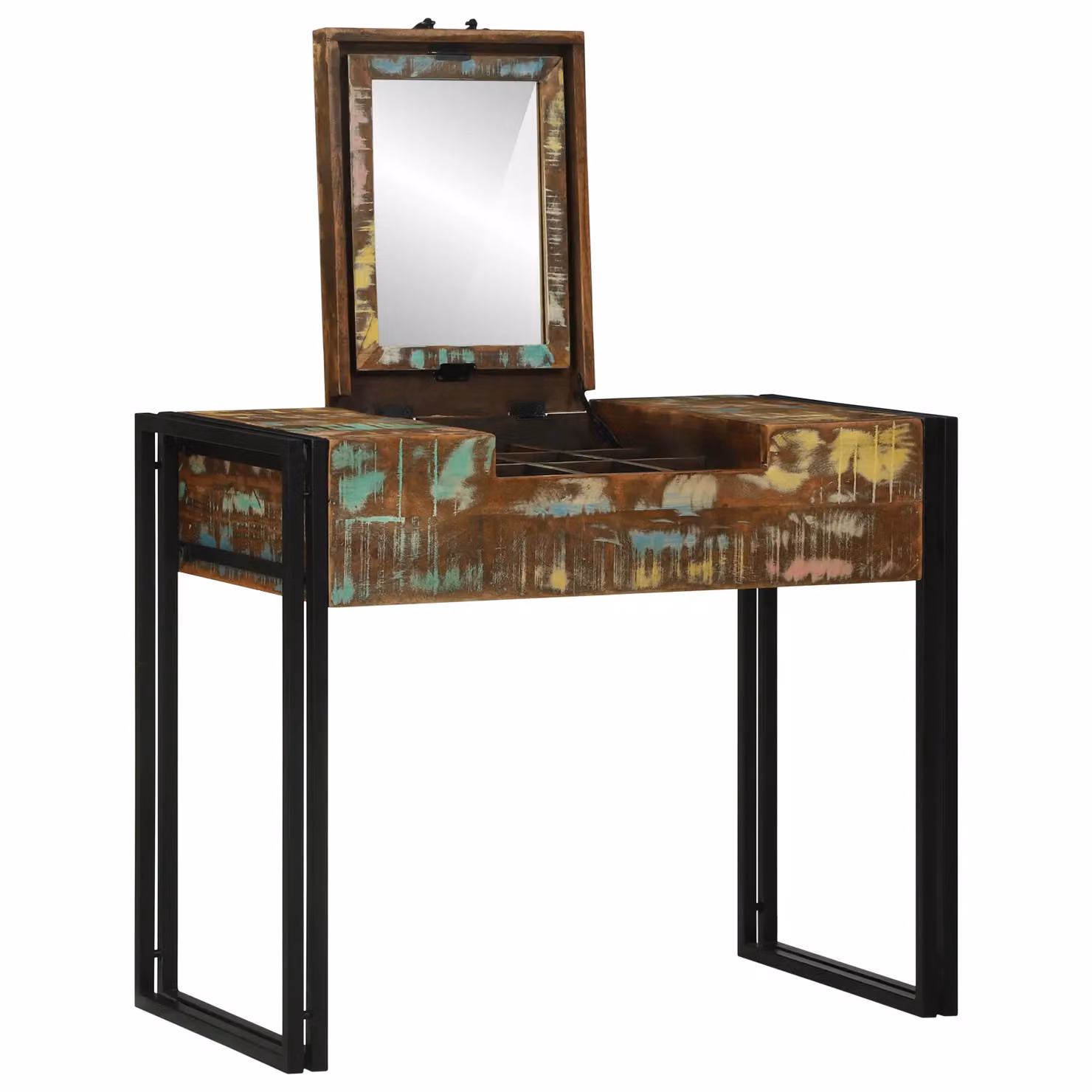 Berkfield Home Rustic Reclaimed Solid Wood Dressing Table in Brown, W/D/H: 90 x 50 x 75 cm – 2