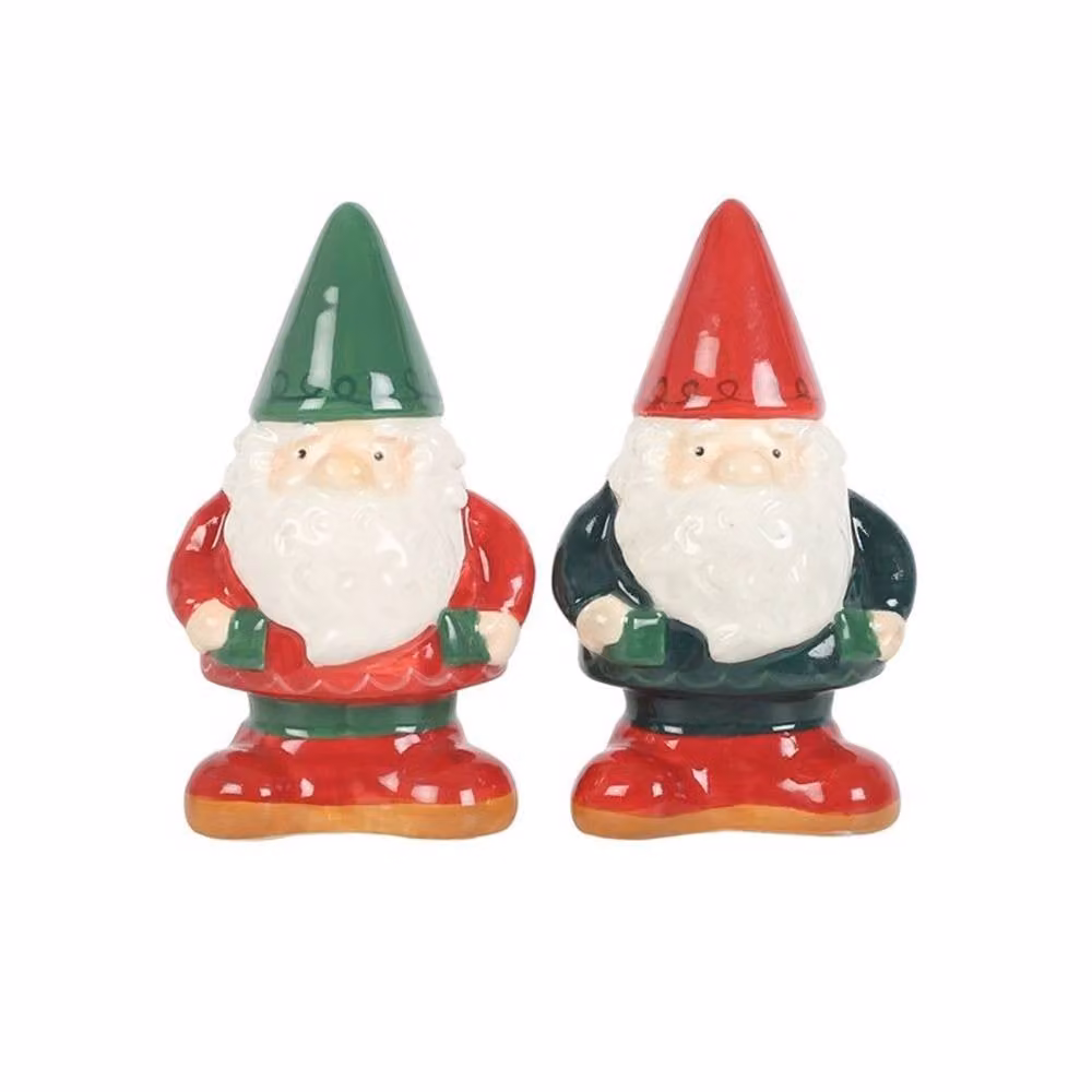 Uniqueful Multicolour Ceramic Gnome Salt and Pepper Shakers – 2