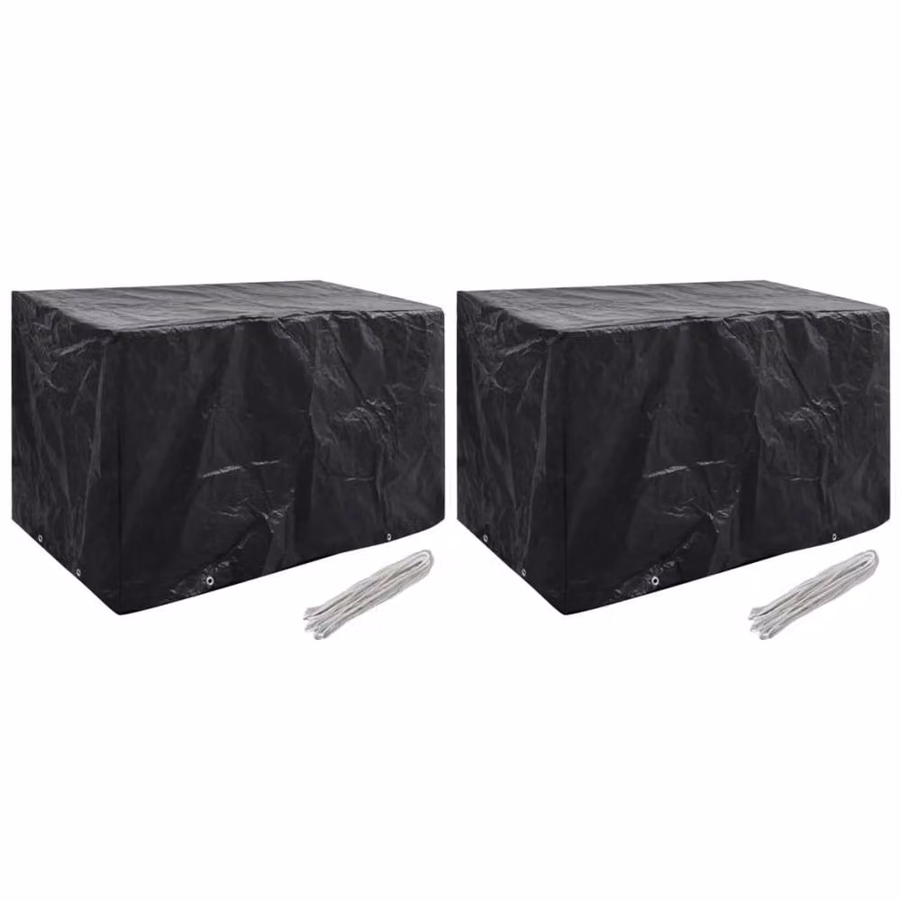 Berkfield Home Water-Repellent Bench Covers, 2 Pack, Black, W/D/H: 140 x 70 x 90 cm – 2