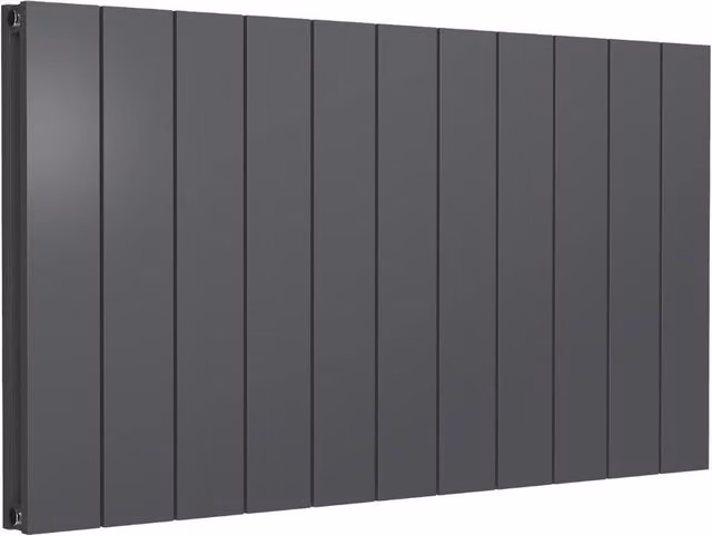 Bathroom Kingdom Casina Anthracite Double Flat Panel Horizontal Aluminium Radiator in Grey, W: 104 cm, H: 60 cm