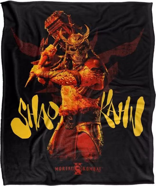 Warner Bros. Mortal Kombat 2 Shao Kahn Hammer Super Soft Silky Touch Throw Blanket, Black and Multicolour, Extra Large