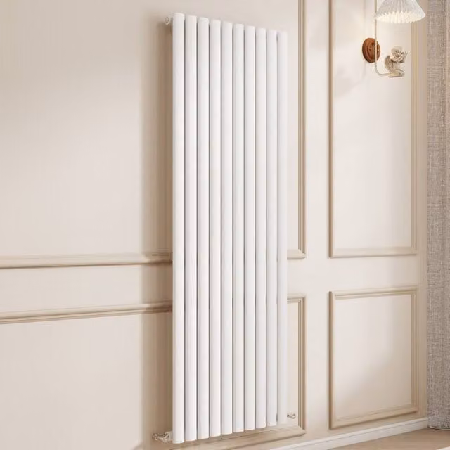 Banyetti Orva White Vertical Single Oval Column Radiator H: 160 cm, W: 59 cm