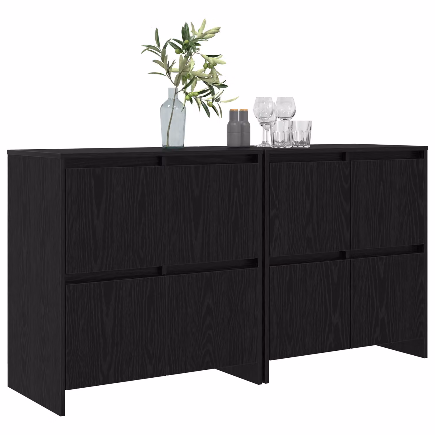 Berkfield Home 2-Piece Sideboard Set in Black Oak, W/D/H: 70 x 41 x 75 cm – 3