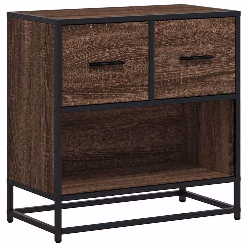 Berkfield Home Elegant Bedside Cabinet in Brown Oak, W/D/H: 60 x 31 x 60 cm – 3