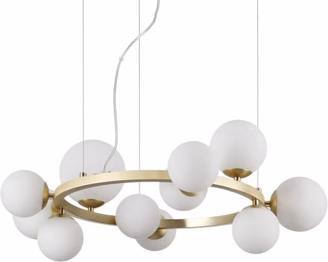 Ideal Lux Perlage 11 Suspended Round Globe Pendant Ceiling Light in Yellow