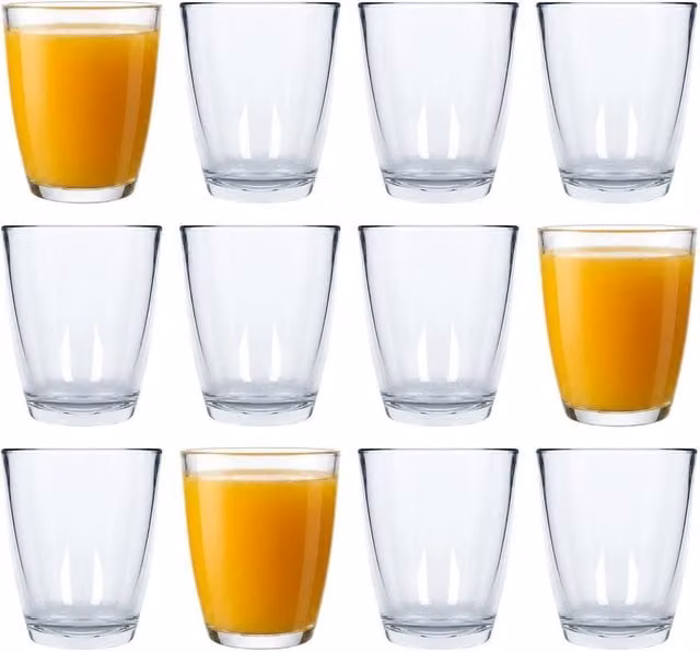 Argon Tableware Glass Tumblers, 250ml, Pack of 12, Transparent