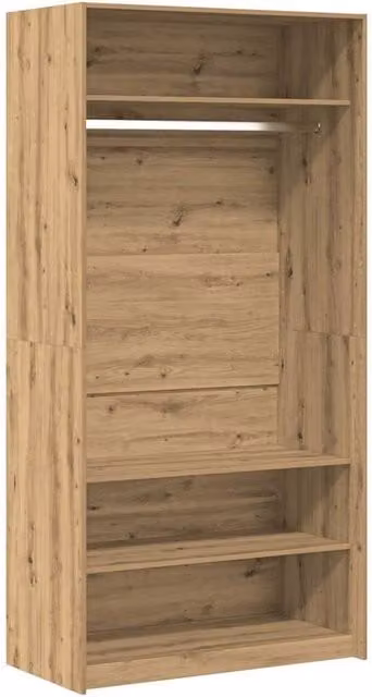 Berkfield Home Artisan Oak Wardrobe in Brown, W/D/H: 100 x 50 x 200 cm