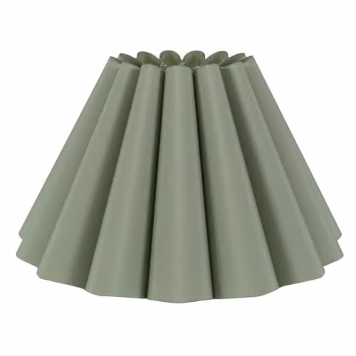 ValueLights Lauren Fabric Pleated Scallop Edge Tapered Lamp Shade in Green – 1