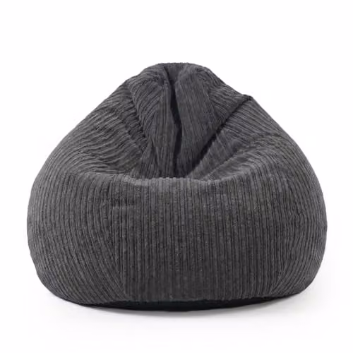 rucomfy Jumbo Cord Slouchbag Adult Beanbag Chair in Grey