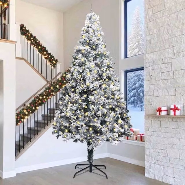 Berkfield Home Artificial Pre-lit Christmas Tree with Ball Set, Green, Height: 400 cm