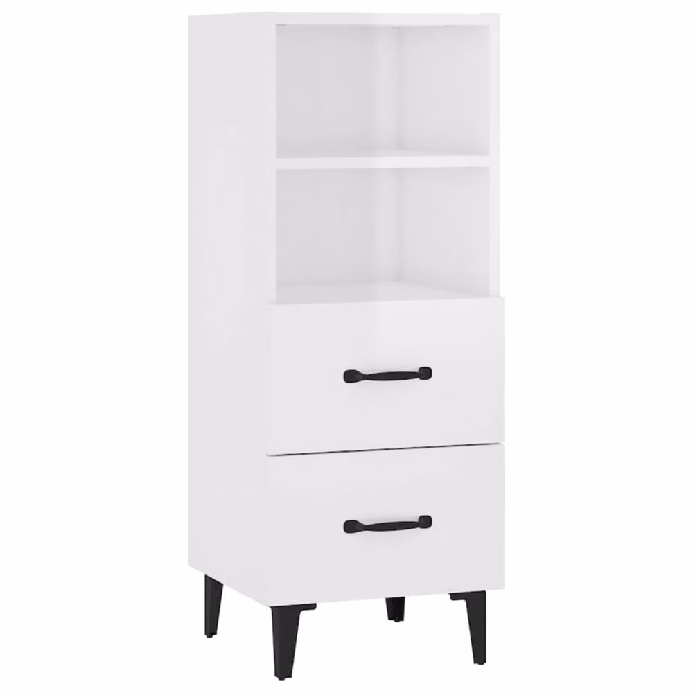 Berkfield Home Modern High Gloss White Sideboard in MDF, W/D/H: 34.5 x 34.0 x 90.0 cm – 2