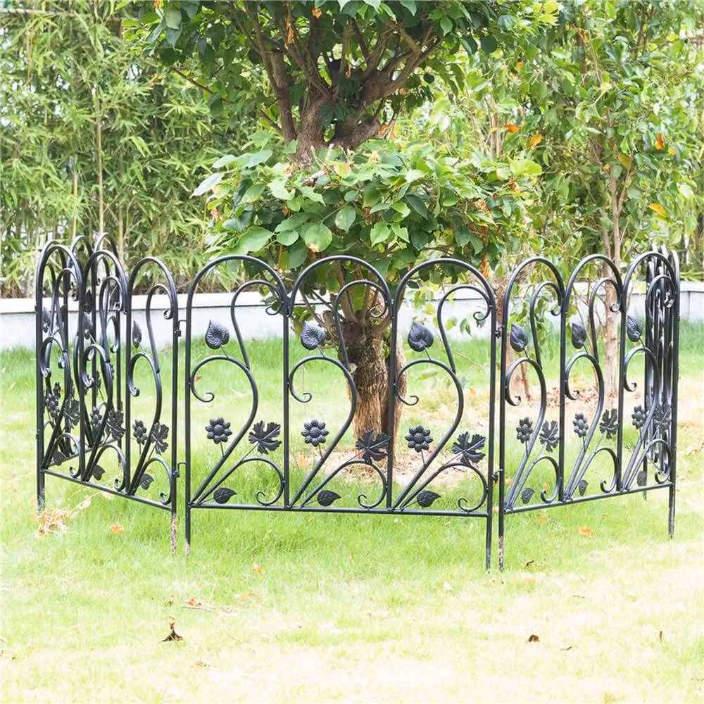 Nordara 5 Pack Decorative Garden Fence Panels Black Animal Barrier Border Edging – 4