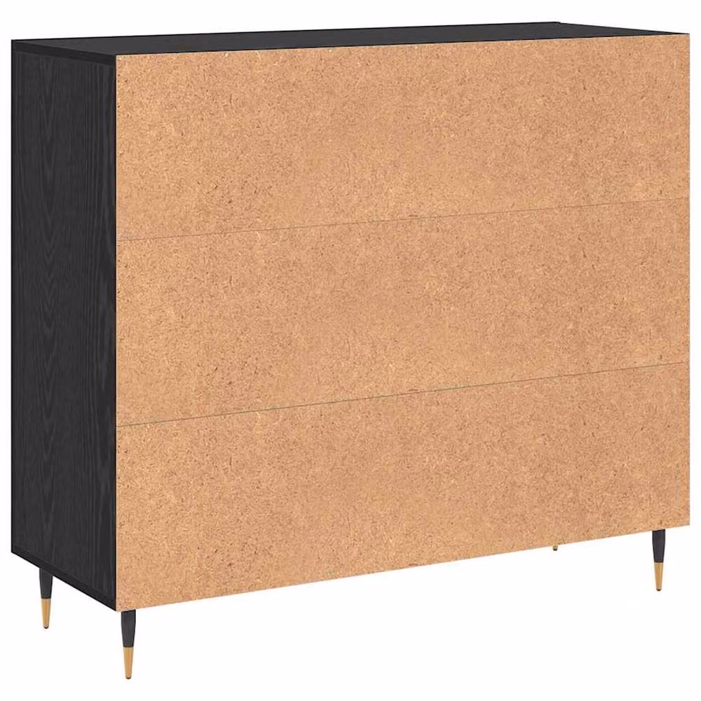 Berkfield Home Black Matt Sideboard with Storage Door, W: 90 cm, D: 34 cm, H: 80 cm – 4