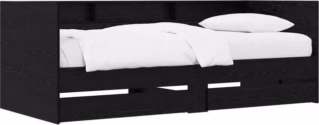 Berkfield Home Modern Bed Frame with Storage Drawers in Black Oak, W: 80 cm, L: 200 cm