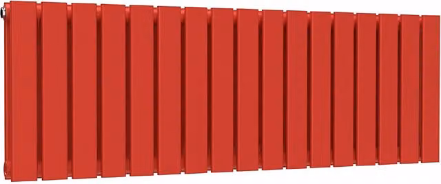 Lux Heat Double Flat Horizontal Steel Radiator in Poppy Red, W: 119 cm, H: 40 cm