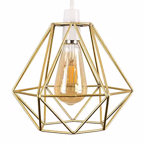 MiniSun Retro Style Gold Metal Basket Pendant Ceiling Light Shade, Shade Width: 23.5 cm – 1