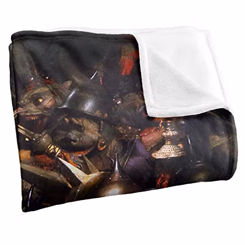 LOGOVISION Jim Henson Labyrinth Say Your Right Words Super Soft Fleece Throw Blanket in White, W/D/H: 152 x 127 cm – 2