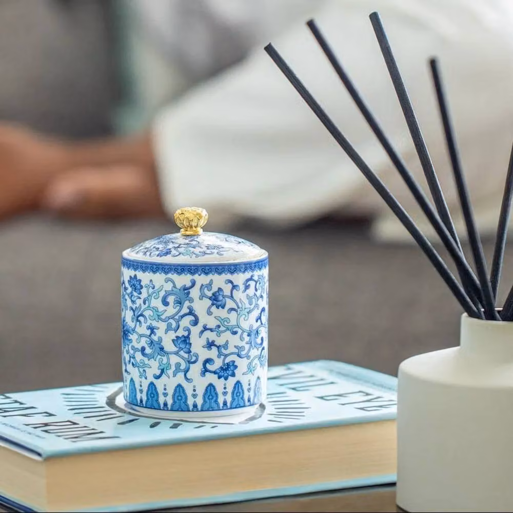 Candle Up Tranquil Oriental Jar Small Multicolour and Blue Candle – 2