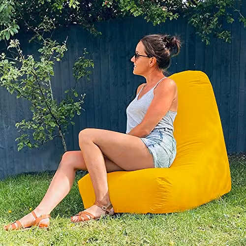 rucomfy Water Resistant Large Garden Beanbag Chair Lounger in Yellow – 2
