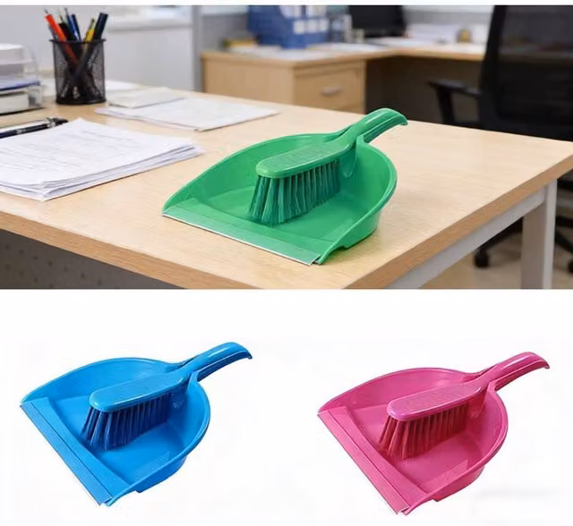 KDMD Multicolour Dustpan and Brush Set Compact Plastic Cleaning Tool – 1