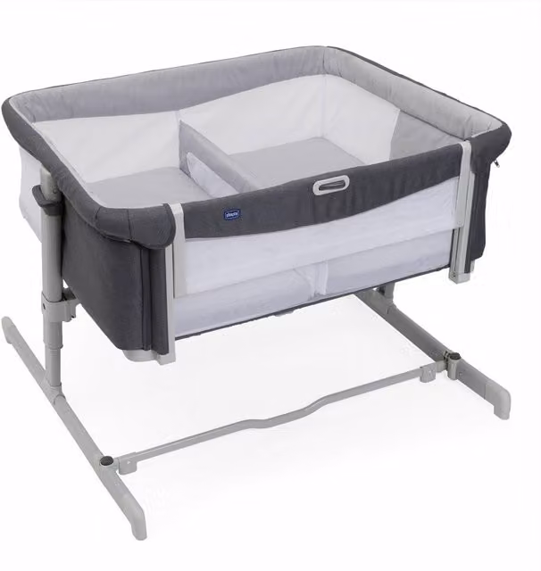 Chicco Next2Me Twins Bedside Crib in Magnet Grey