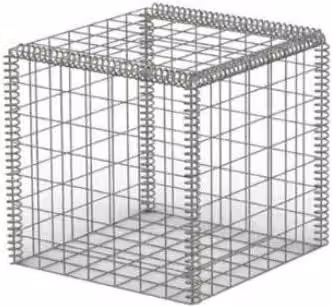 TCS Geotechnics Silver Galvanised Steel 3mm Welded Wire Mesh Gabion Baskets W/D/H: 50 x 50 x 50 cm