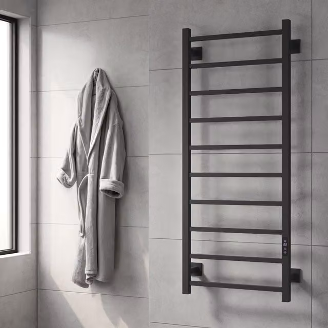 Aquarius DigiTherm Velino Dry Electric Radiator with LCD Display, Black, W: 500 mm, H: 1200 mm – 1