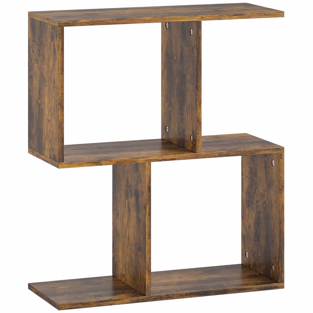 Wyld Haus Rose Rustic Brown S-Shaped Narrow Side Table with 3 Tiers – 2