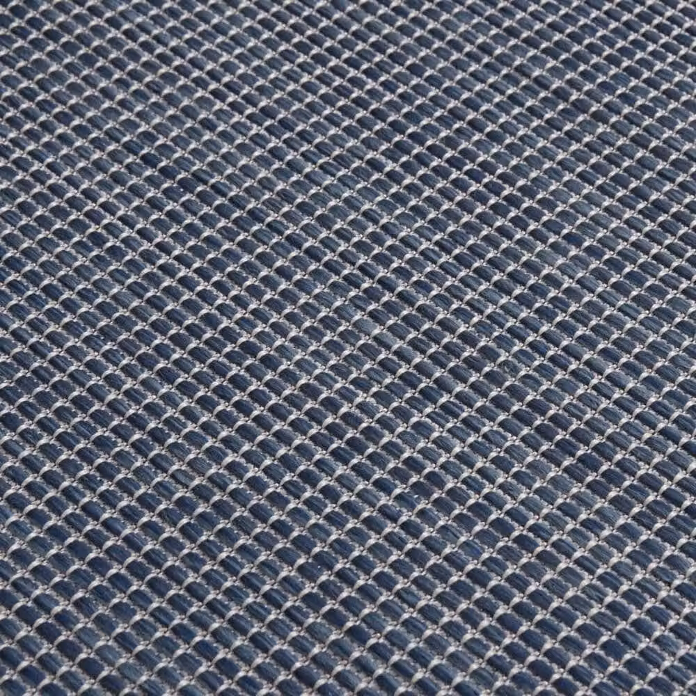 Berkfield Home Blue Outdoor Flatweave Round Rug, Diameter: 100 cm