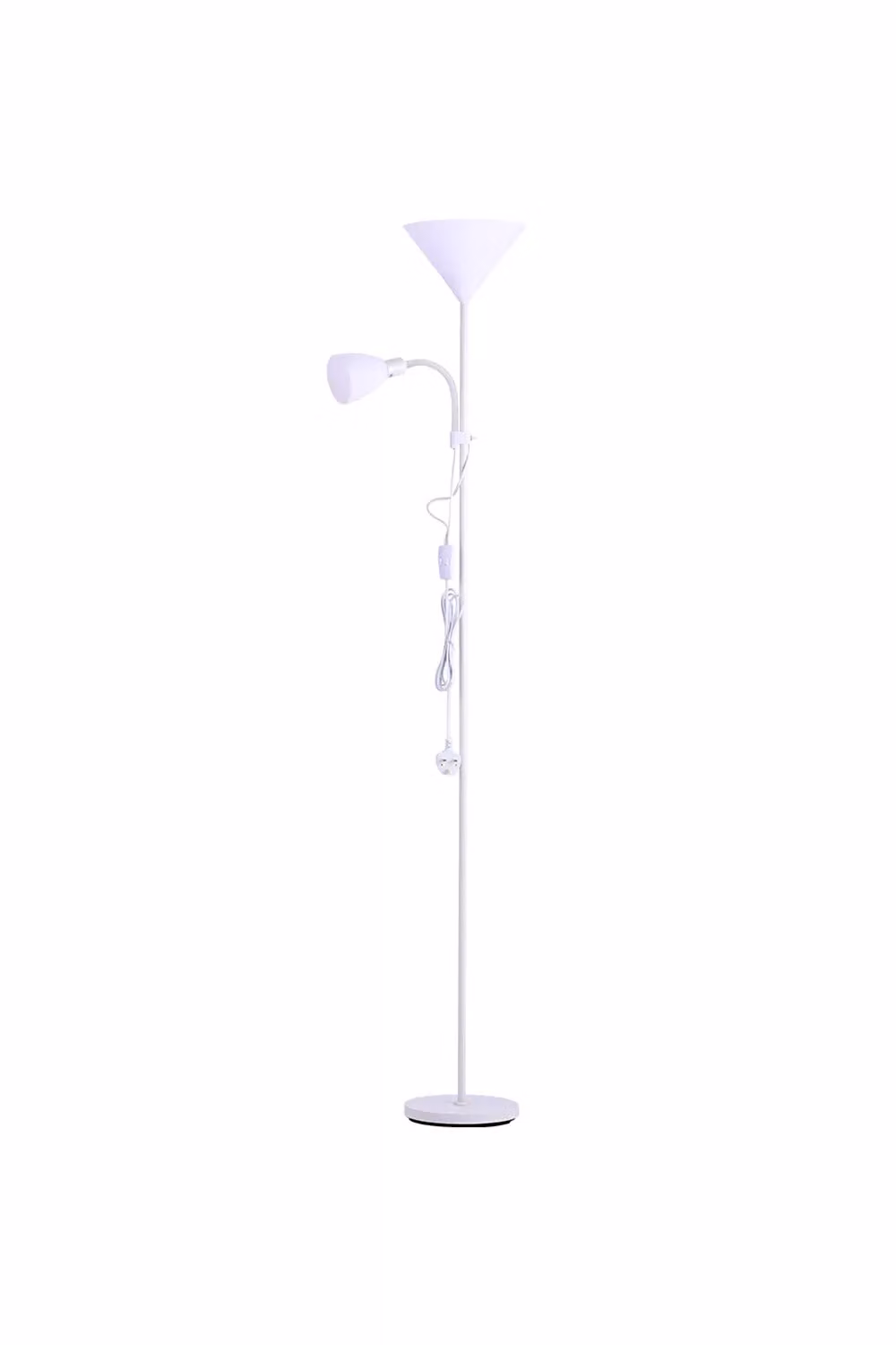 Living and Home Modern Metallic White 2 Way Adjustable Floor Lamp – 2