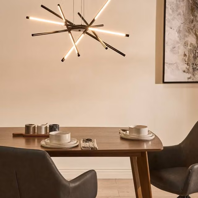 Wyld and Coco Black Geometric LED Pendant Lamp with Remote Dimmer – 1