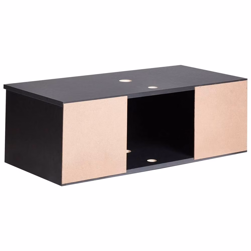 Wyld and Coco Black Wall-Mounted Bathroom Cabinet with Fluted Front and Internal Shelves W/D/H: 80 x 40 x 27 cm – 4