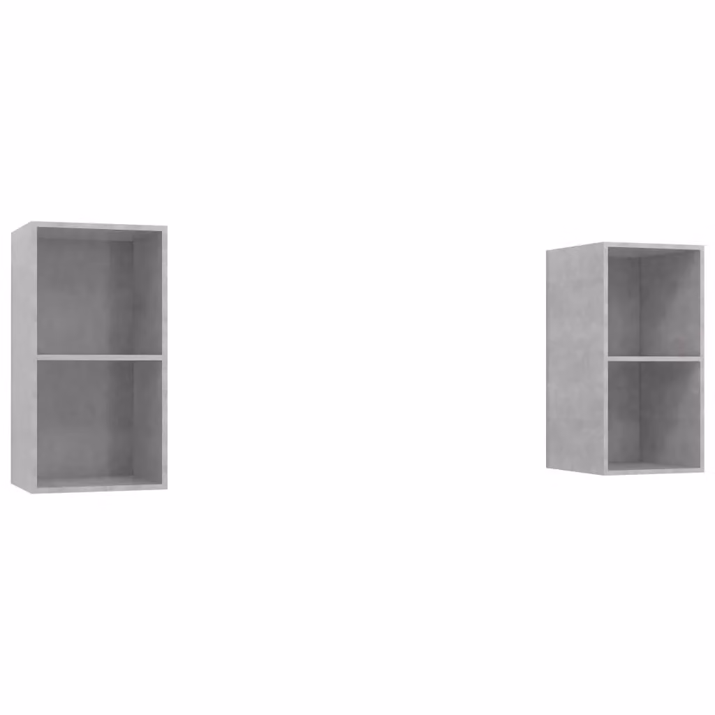 Berkfield Home Set of 2 Wall-mounted TV Cabinets in Concrete Grey Engineered Wood – 2