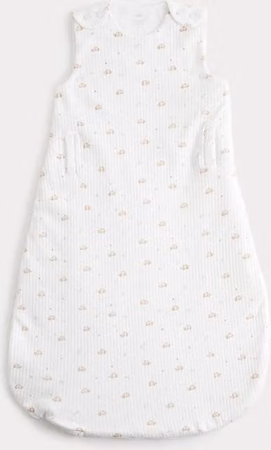 M&S Pure Cotton 1.5 Tog Adaptive Sleeping Bag for Babies 0-3 Years, White
