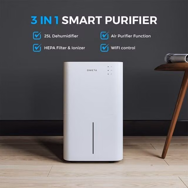Home Detail Ometa Dual Dehumidifier and Air Purifier with Ioniser and App Control, White – 1