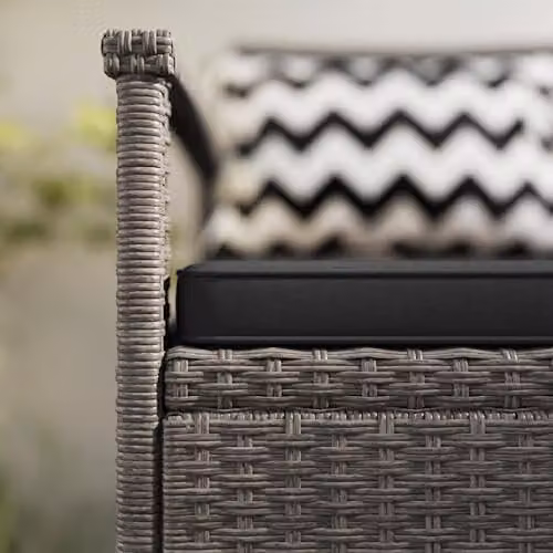 Outsunny Grey Rattan Garden Storage Bench with 160L Capacity – 9