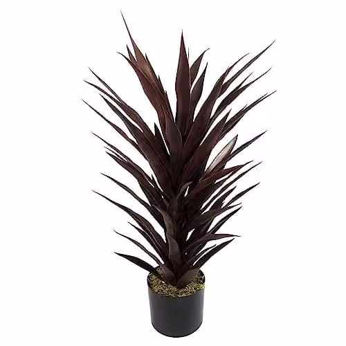 Leaf Design UK Red and Black Artificial Tropical Potted Tabletop Plant, Height: 85 cm – 1