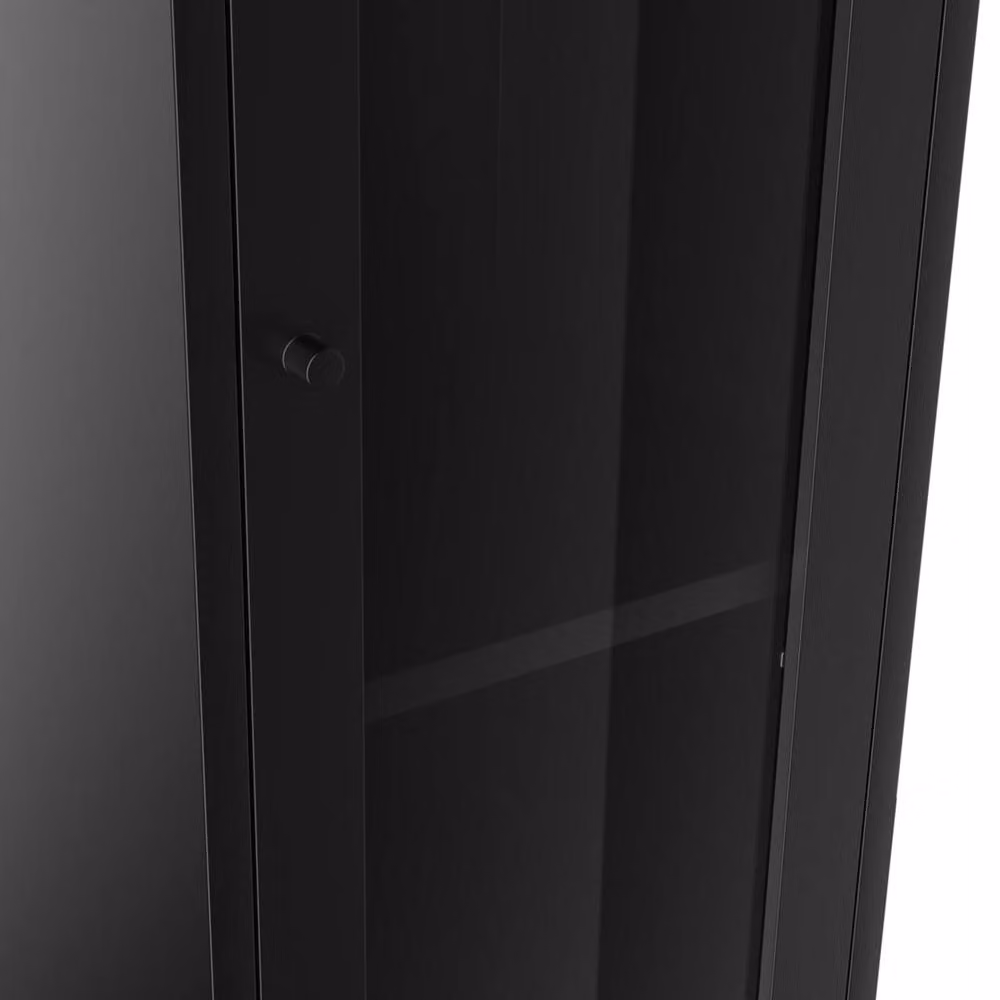 Wyld Haus Frank Black Steel Cabinet with Glass Doors and Internal Shelves, H 180.5 x W 37.0 x D 35.0 cm – 3
