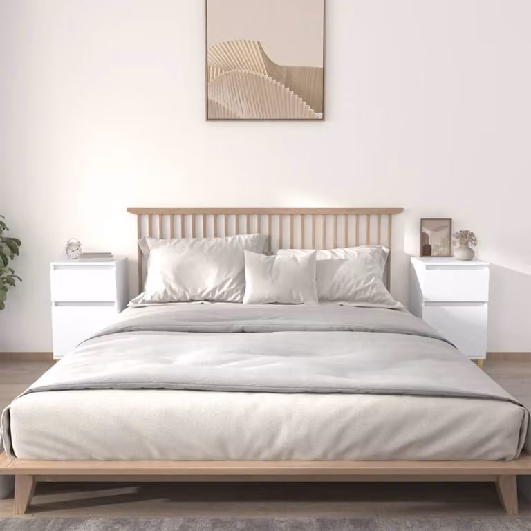 Berkfield Home Elegant Bedside Cabinets, 2 Piece Set, White, W/D/H: 40 x 35 x 70 cm