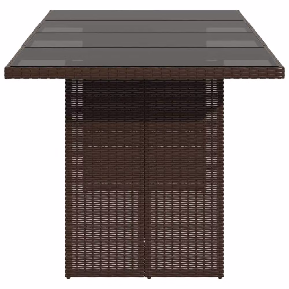 Berkfield Home Extendable Garden Table with Glass Top, Brown, W/D/H: 190 x 80 x 75 cm – 4