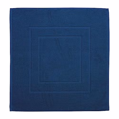 Christy Brixton Rectangular Cotton Bath Mat in Blue, W/D/H: 60 x 60 x 5 cm – 1