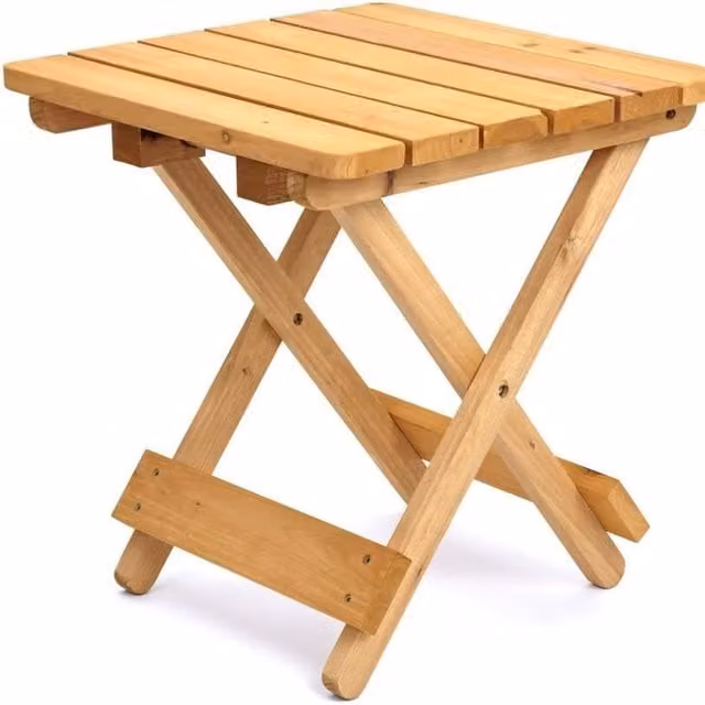 Trueshopping Rydal Square Folding Garden Table in Brown Wood, W/D/H: 60 x 60 x 60 cm