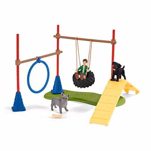 Schleich Farm World 20Pc Puppy Agility Training Playset in Multicolour