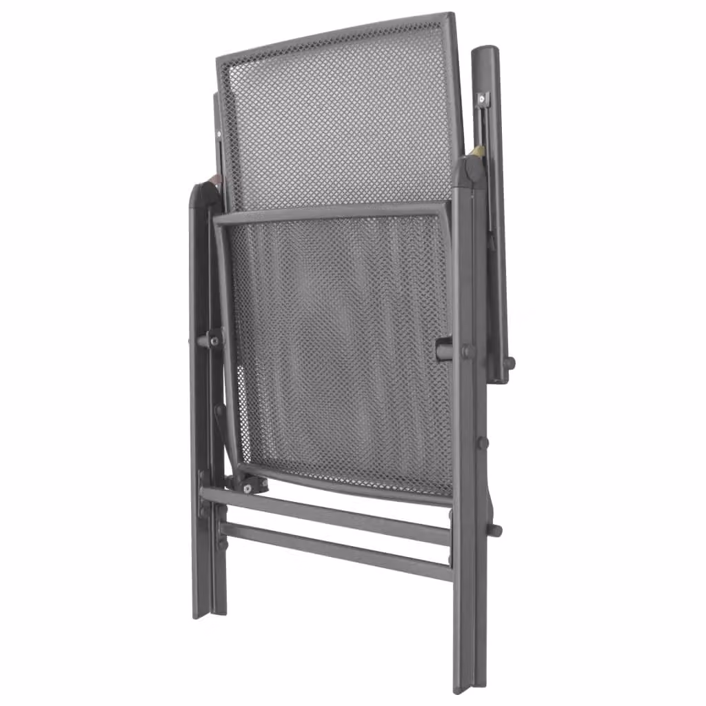 Berkfield Home Stackable Garden Chairs, 2 Piece Set in Black and Steel Grey with Removable Weather-Resistant Cushions – 2