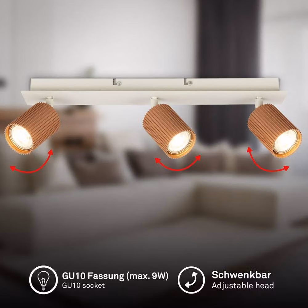 Briloner Coffee Grey Adjustable GU10 Spotlight Bar Ceiling Light, 45 cm – 2