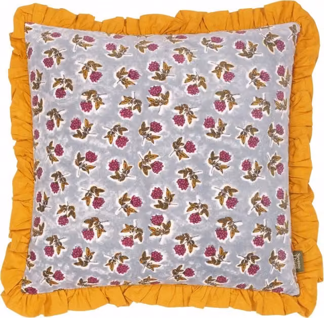 Make it a Home Kemble Floral Printed Square Cushion in Blue and Grey